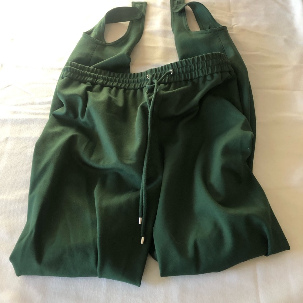 Theory brand Green joggers with adjustable drawstring with stirrups